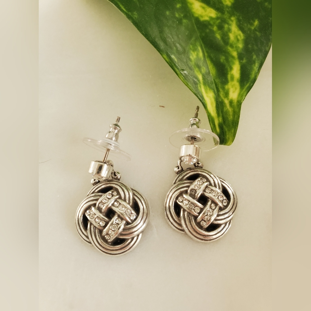 Elegant Silver Knot Earrings